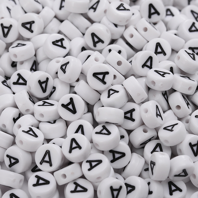 Koraliki dystansowe owalne alfabet do tworzenia biżuterii - 4x7mm - Wianko - 1