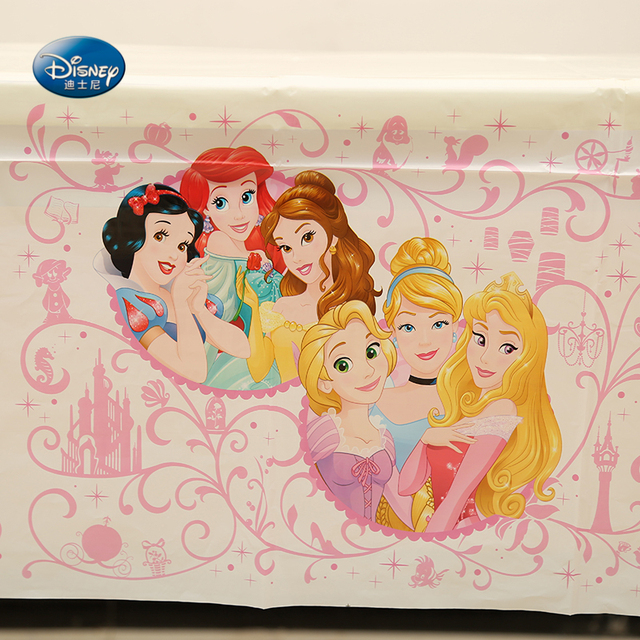 Obrus Disney Princess - motyw kreskówkowy, 1.35*2.2m - dekoracje na imprezę urodzinową dla dziewczyn, jednorazowe naczynia - Wianko - 2