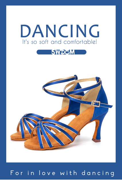 Buty do tańca SWDZM Ballroom Latin dla kobiet - obcas 5cm/7cm/8.5cm, 5 kolorów - Wianko - 1