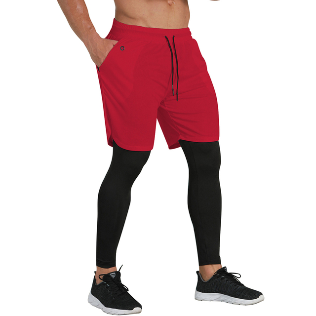 Męskie spodnie rajstopy uciskowe sportowe legginsy 2 w 1 szorty treningowe do biegania Man Sport - Wianko - 15