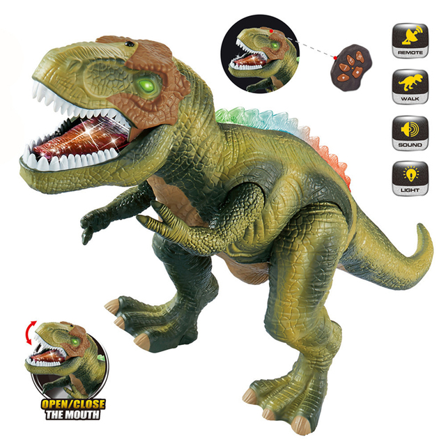 Elektryczny Pilot Model zwierzęcia RC: Dinozaur dla dzieci, Tyrannosaurus Rex, oczy połysk, spacer, dźwięki - Wianko - 10
