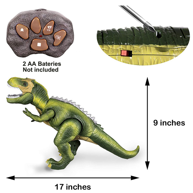 Elektryczny Pilot Model zwierzęcia RC: Dinozaur dla dzieci, Tyrannosaurus Rex, oczy połysk, spacer, dźwięki - Wianko - 3