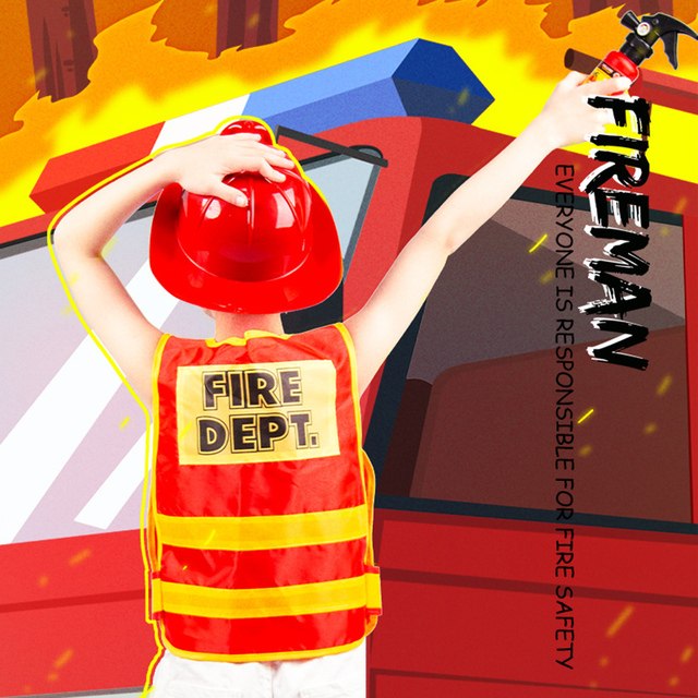Dziecięcy strój strażaka 2021 Halloween Cosplay Sam strażak: garnitur roboczy dla chłopców i dziewczynek - wydajna wydajność pompowana kreatywnością - Wianko - 5