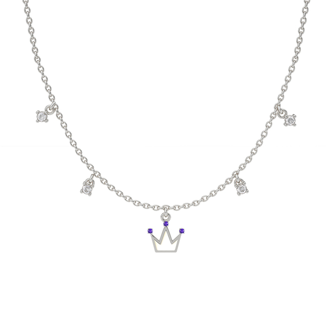 Naszyjnik łańcuch z motylem, 100% S925 srebro, emalia, korona, krzyż, gwiazda, księżyc - Wianko - 4