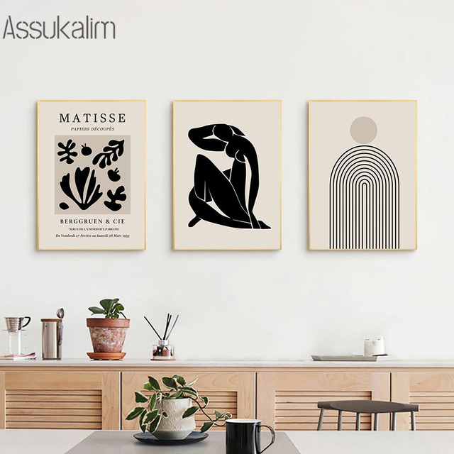Streszczenie obrazu na płótnie Matisse Nude Line z postaciami – plakat Boho Nordic ścienny obraz do salonu i dekoracji wnętrza - Wianko - 3