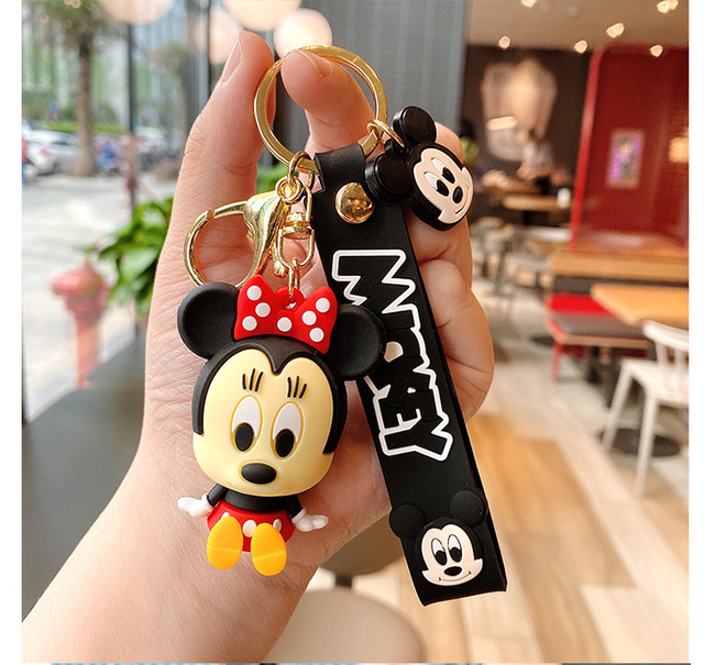Nowe Anime Disney Mickey Mouse brelok z rysunkiem Minnie - śliczny model breloka do kluczy i torby, ozdobiony dziecięcym wzorem - idealny prezent na święta - Wianko - 4