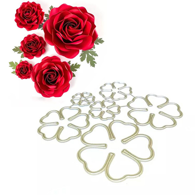 Matryca do wycinania 3D Róża | Wykrojniki szablony Scrapbooking | Tłoczenie DIY papier rzemieślniczy karty ozdoba do albumu | Metalowa forma cięcia | 1 sztuka - Wianko - 2