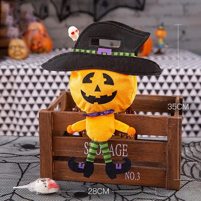 Cukierki Halloween w kształcie uśmiechniętej dyni - torba przenośna dla dzieci - Wianko - 4