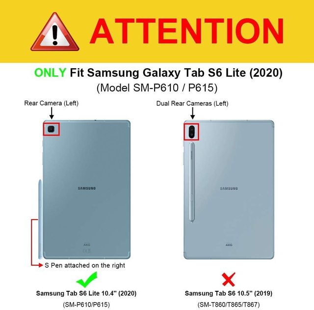 Etui SM-P610 T510 T500 do Samsung Galaxy Tab A 10.1 Tab S6 Lite Tab A7 10.4 - Pokrywa Shell Tablet z Darmowym Długopisem - Wianko - 2