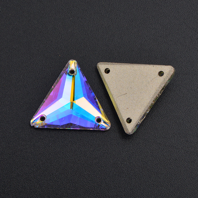 Klamra szycia ze szkłem kryształowym JUNAO, jasny trójkąt, 12mm/16mm/22mm, do ubrań DIY - Wianko - 22