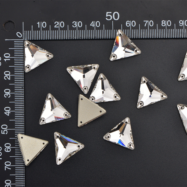 Klamra szycia ze szkłem kryształowym JUNAO, jasny trójkąt, 12mm/16mm/22mm, do ubrań DIY - Wianko - 20