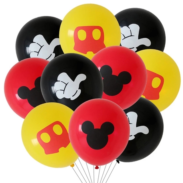 10 sztuk 12 calowych lateksowych balonów Mickey Minnie z helem - idealny dodatek dekoracyjny na imprezę urodzinową dla dzieci - Wianko - 1