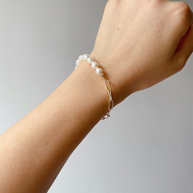 Wysokiej klasy klasyczna bransoletka z perłowymi łańcuchami - 4UN-PB001 - Wianko - 2