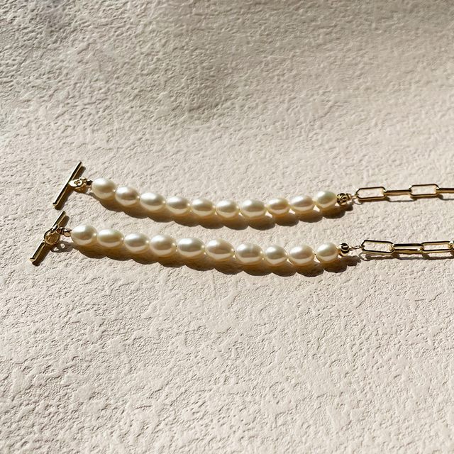 Wysokiej klasy klasyczna bransoletka z perłowymi łańcuchami - 4UN-PB001 - Wianko - 7
