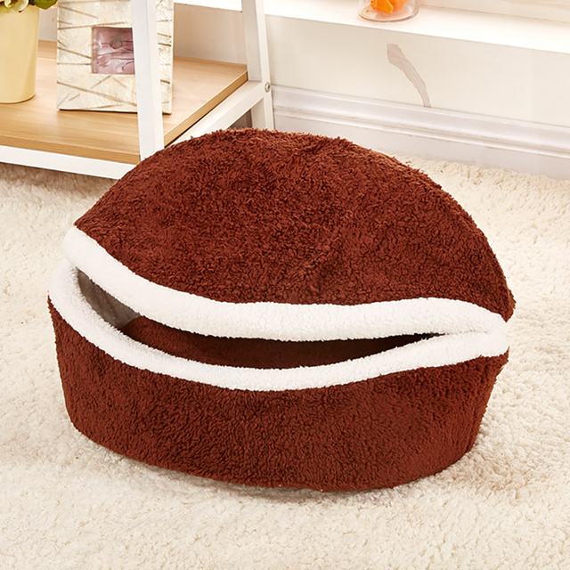 Pluszowe łóżko dla kotów - miękki, okrągły domek z długim pluszem, zapewniający ciepło i wygodę, idealny również dla małych psów - Wianko - 7