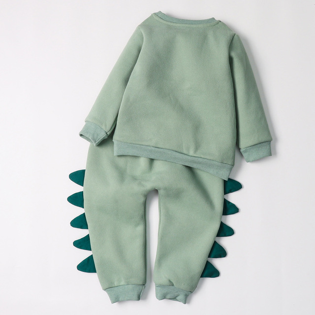 Aksamitne zestawy odzieżowe Little Maven Toddler Kids Plus z długimi rękawami i spodniami do roku 2-7 z krokodylem na kieszeni - Wianko - 8