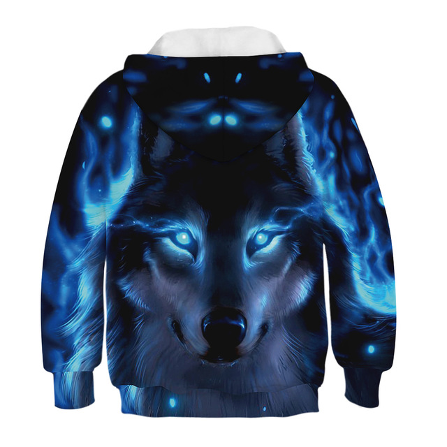 Bluza chłopięca Big Size dla nastolatków z nadrukiem 3D lwa i wilka, idealny prezent na Boże Narodzenie - Wianko - 10