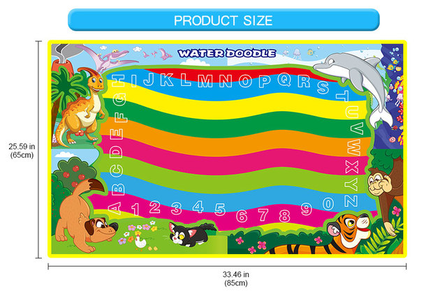 Mata do rysowania wodą dla dzieci z kolorowymi piórami i zestawem pieczątek - zabawki edukacyjne na urodziny - Wianko - 11