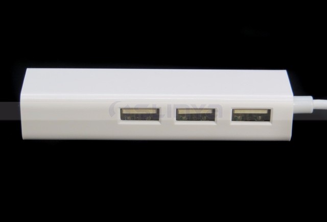 Hub USB-C z 3 portami USB 2.0 i adapterem Ethernet RJ45 - 10 M/100 M USB 3.1 typu C - Wianko - 3