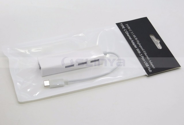 Hub USB-C z 3 portami USB 2.0 i adapterem Ethernet RJ45 - 10 M/100 M USB 3.1 typu C - Wianko - 8