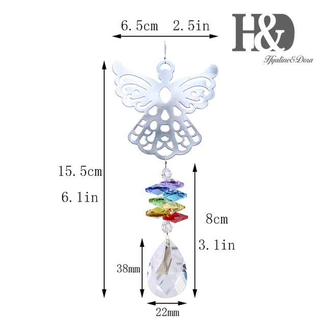 Kryształowy anioł Suncatchers H & D - pryzmatyczna dekoracja okien, twórca tęczy czakry - Wianko - 9