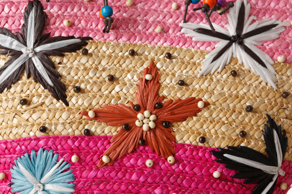 Rozgwiazdy słomiane tkane ręcznie z koralikami - duża torba z nowym, czeskim haftem - Wianko - 12