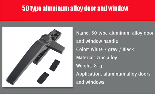 Zagęszczony 50 klamka do okna ze stopu aluminium akcesoria staroświecki płaski, otwarty uchwyt drzwi i okna 7 - Wianko - 3