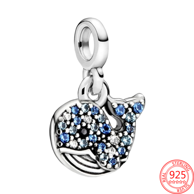 Naszyjnik 925 Sterling Silver z lśniącym niebieskim wielorybem - idealny prezent dla damskiej biżuterii - Wianko - 10