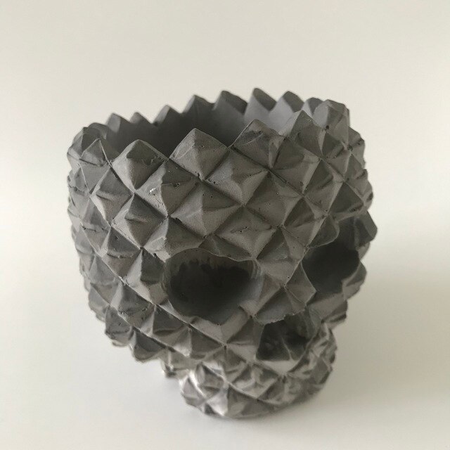 Forma do gliny - Big Skull - silikonowa doniczka 3D, wazon, dekoracja wnętrz - rękodzieło z cementu, tynku i żywicy - narzędzia do tworzenia wazonów - Wianko - 6