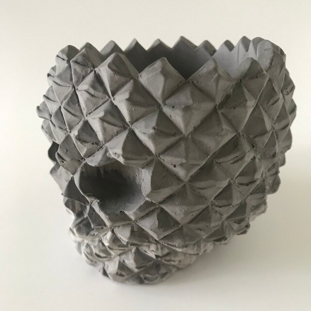 Forma do gliny - Big Skull - silikonowa doniczka 3D, wazon, dekoracja wnętrz - rękodzieło z cementu, tynku i żywicy - narzędzia do tworzenia wazonów - Wianko - 4