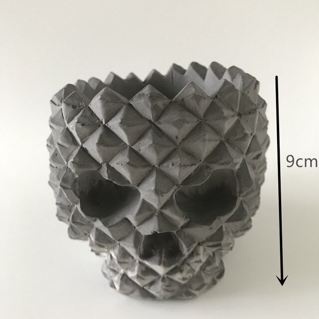 Forma do gliny - Big Skull - silikonowa doniczka 3D, wazon, dekoracja wnętrz - rękodzieło z cementu, tynku i żywicy - narzędzia do tworzenia wazonów - Wianko - 2