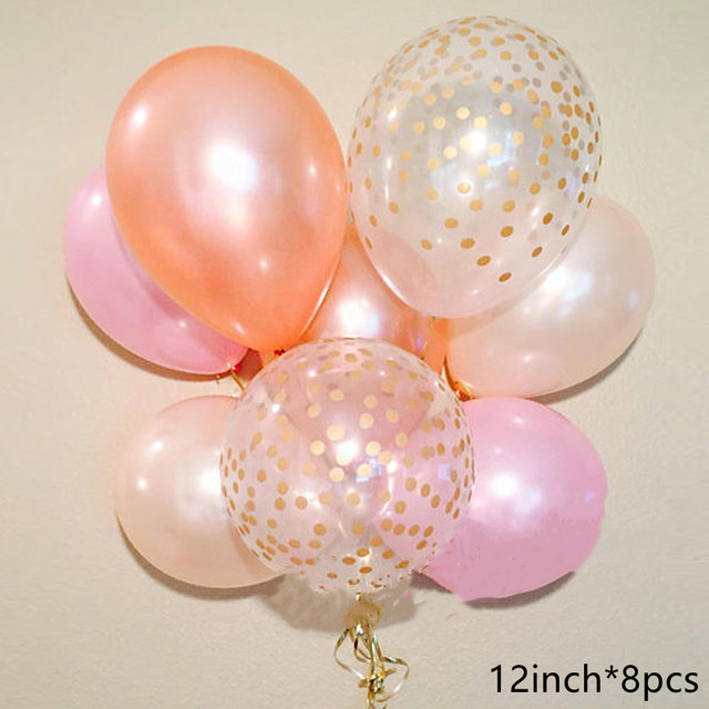 Zestaw 12 cali złoty fali elementarnej dot, przezroczyste balony lateksowe różowego złota - dekoracje ślubne, urodzinowe, Baby Shower - Wianko - 8