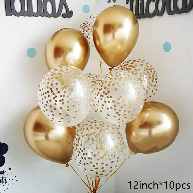 Zestaw 12 cali złoty fali elementarnej dot, przezroczyste balony lateksowe różowego złota - dekoracje ślubne, urodzinowe, Baby Shower - Wianko - 4