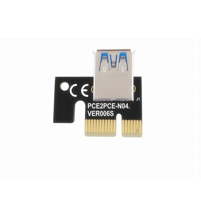 Nowy Riser PCI-E 009S dla kart graficznych - rozszerzenie PCI-E 1x 4x 8x 16x, adapter z 2 portami USB 3.0, zasilanie 6Pin SATA 15Pin - górnictwo, gospodarowanie energią - Wianko - 6