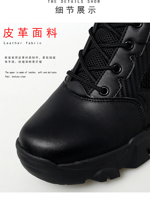 Buty męskie zimowe wojskowe 2021 - wysoka jakość, skórzane, ciepłe, wodoodporne - Wianko - 8