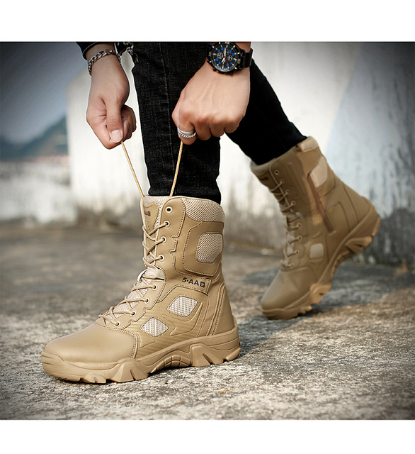 Buty męskie zimowe wojskowe 2021 - wysoka jakość, skórzane, ciepłe, wodoodporne - Wianko - 17