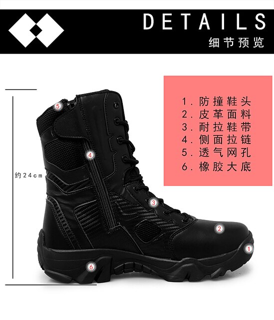 Buty męskie zimowe wojskowe 2021 - wysoka jakość, skórzane, ciepłe, wodoodporne - Wianko - 6