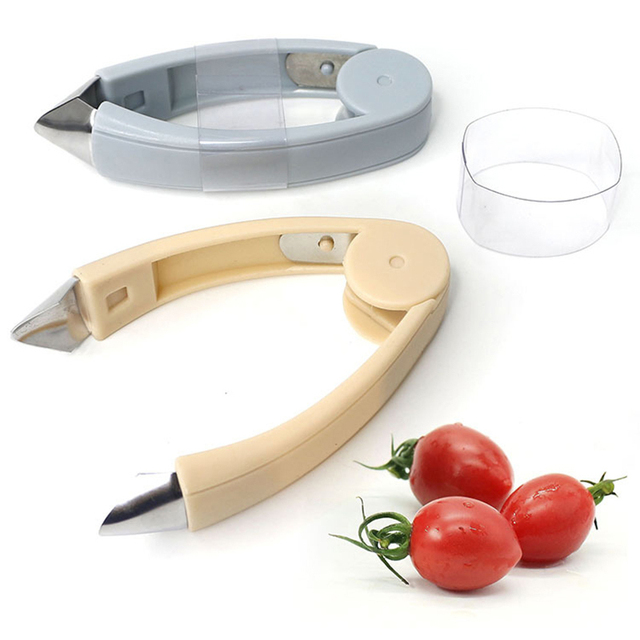 Wydrążacz do jabłek Truskawkowe kadłuby z plastikowymi owoce Liść Remover usuwacz łodyg do pomidorów - narzędzie kuchenne dla gotujących - Dropship - Wianko - 2