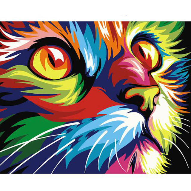 Kot zwierzęcy - Malowanie Według Numerów Obraz 40x50 cm - Wianko - 1