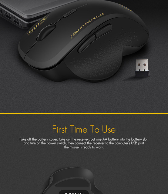 Nowa bezprzewodowa mysz do gier i biura IMICE G6 2.4G z 6-przyciskową funkcją Smart - akcesorium peryferyjne do komputera - Wianko - 9
