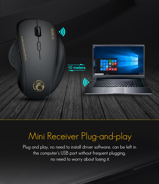 Nowa bezprzewodowa mysz do gier i biura IMICE G6 2.4G z 6-przyciskową funkcją Smart - akcesorium peryferyjne do komputera - Wianko - 8