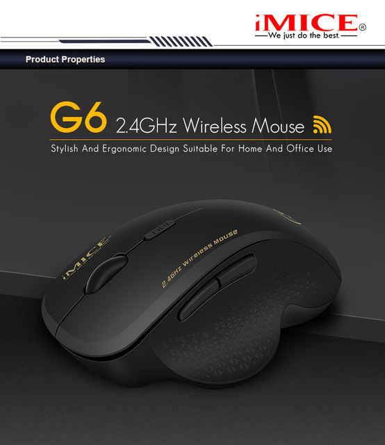 Nowa bezprzewodowa mysz do gier i biura IMICE G6 2.4G z 6-przyciskową funkcją Smart - akcesorium peryferyjne do komputera - Wianko - 3