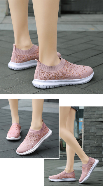 Trampki damskie do biegania w rozmiarach 35-43 - lekkie buty sportowe Slip On z siatkowym materiałem - Wianko - 16