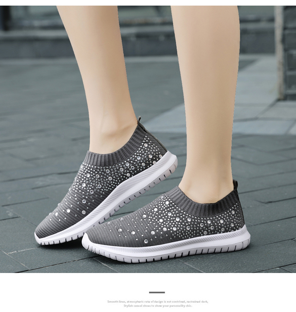 Trampki damskie do biegania w rozmiarach 35-43 - lekkie buty sportowe Slip On z siatkowym materiałem - Wianko - 24