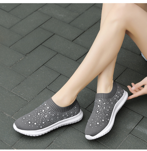 Trampki damskie do biegania w rozmiarach 35-43 - lekkie buty sportowe Slip On z siatkowym materiałem - Wianko - 22
