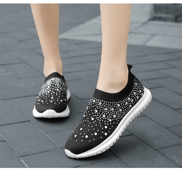 Trampki damskie do biegania w rozmiarach 35-43 - lekkie buty sportowe Slip On z siatkowym materiałem - Wianko - 29