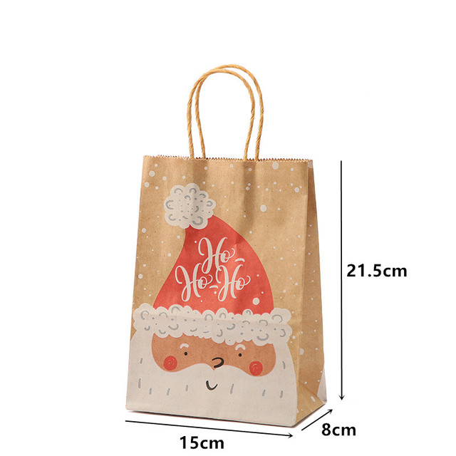 5 dużych bożonarodzeniowych toreb prezentowych, wzór drukowany na torbach, idealne na prezent, cukierki i ubrania, rok 2022 - Wianko - 4