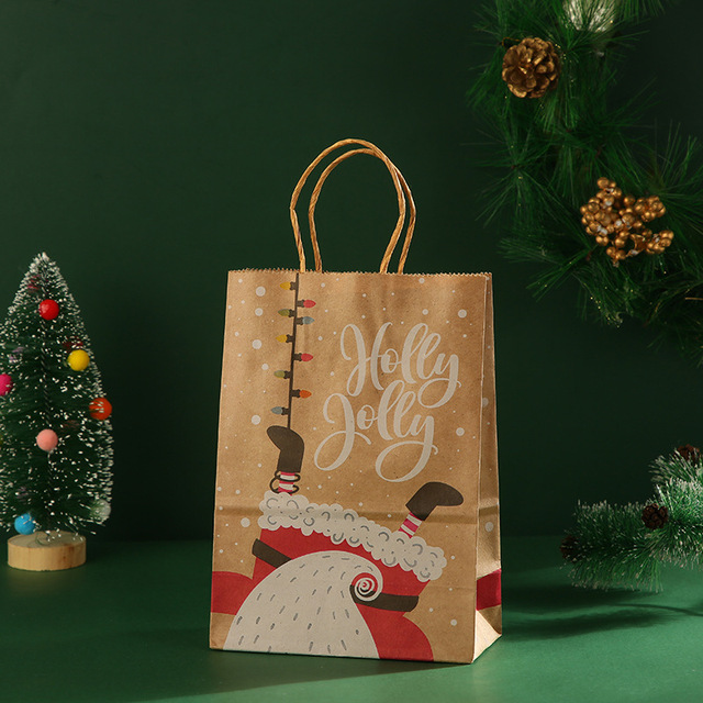 5 dużych bożonarodzeniowych toreb prezentowych, wzór drukowany na torbach, idealne na prezent, cukierki i ubrania, rok 2022 - Wianko - 7