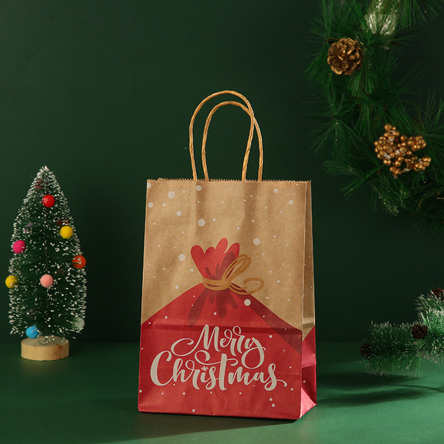5 dużych bożonarodzeniowych toreb prezentowych, wzór drukowany na torbach, idealne na prezent, cukierki i ubrania, rok 2022 - Wianko - 5