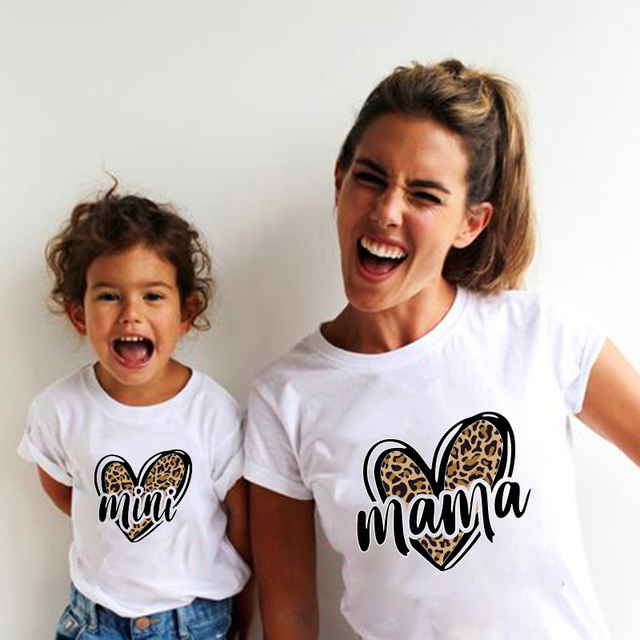 MAMA MINI T-shirt z nadrukiem dla matki i córki - moda rodzina, dziewczynki chłopcy - Wianko - 3